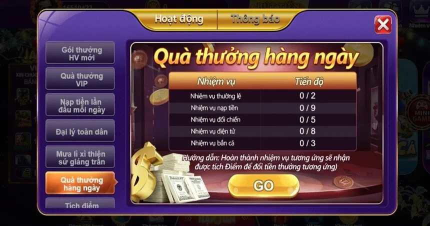 Hệ thống khuyến mãi thường xuyên update giá trị khủng